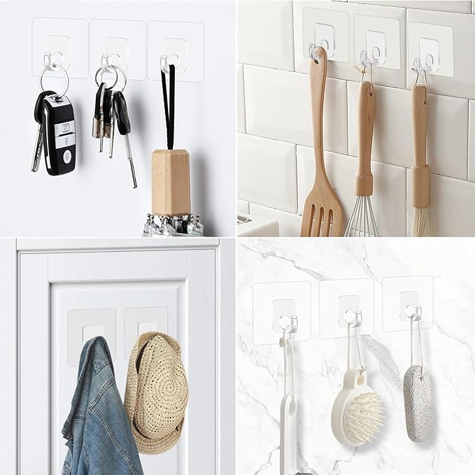 Large Adhesive Hooks, 33lb Heavy Duty Utility Hooks - Image 5