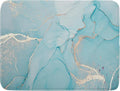 Teal Blue Marble Dish Drying Mat by Kawani