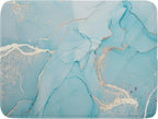 Teal Blue Marble Dish Drying Mat by Kawani