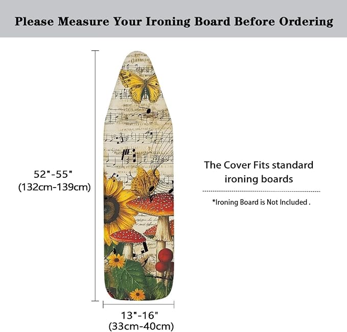 Sunflower Mushrooms Ironing Board Cover - Image 5