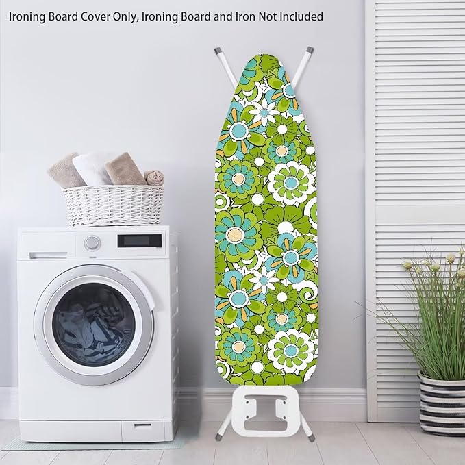 Green Hippie Flower Ironing Board Cover Large Extra Wide Table Top Ironing - Image 3