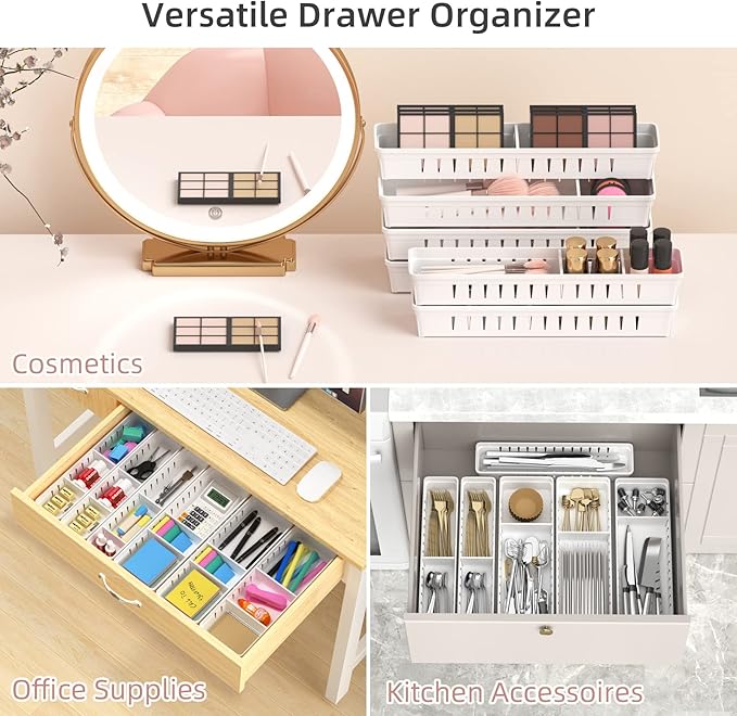 6 PCS Desk Drawer Organizer, Bathroom Drawer Organizer Trays - Image 8