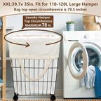 Canvas Laundry Bag 40"W x 35"H, Thick Laundry Bag - Image 7