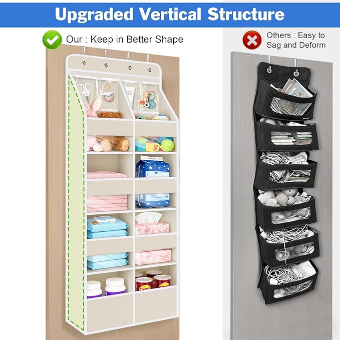 Univivi 5-Shelf Fabric Door Storage Over Door Hanging Organizer - Image 7