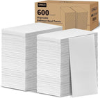 600 Pack Disposable Bathroom Hand Towels Super Value Bulk, Linen-Feel Absorbent by HOME