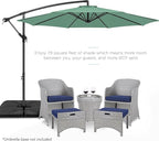 Best Choice Products 10ft Offset Cantilever Hanging Market Patio Umbrella, 8 Sturdy Ribs, Easy Adjustment - Seaglass - Image 2