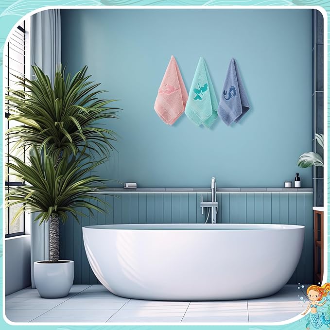 3 Pack Coastal Mermaid Hand Towels - Image 6