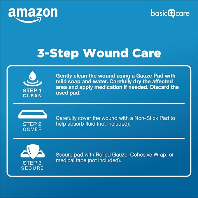 Amazon Basic Care Gauze Pads, 4x4 inches Sterile Medical Wound Dressing Sponges - Image 7