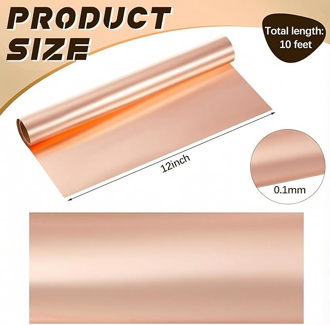 Yaocom 1 Roll Aluminum Metal Crafts DIY Foil 12 Inch x 10 ft x 0.1 mm Thick - Image 2