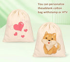 10PCS Cotton Storage Bags with Drawstrings, X-Large 14x17inch Multipurpose - Image 7