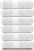 White Classic Luxury Silver Hand Towels - Image 2
