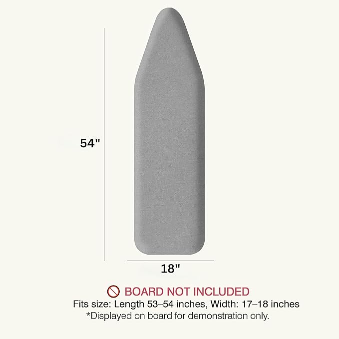 Ironing Board Cover and Pad 18"x54" Extra Thick Natural Cotton, Scorch and - Image 2