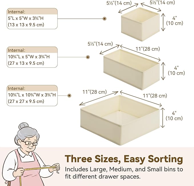 GRANNY SAYS Drawer Organizer Clothes, 12 Pack Dresser Organizer Bins - Image 2