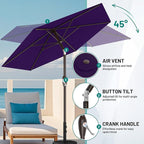 AreShark 7.5FT Patio Umbrella Table Market Umbrella with 6 Sturdy Ribs, Button Tilt/Crank, Heavy-Duty Outdoor Umbrellas for Pool, Deck, Garden and Backyard, Purple - Image 6