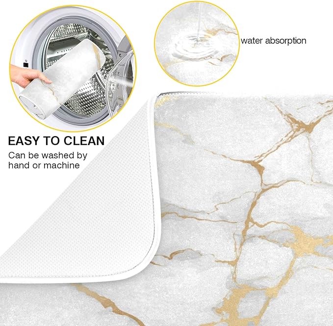 Marble White Dish Drying Mat 16x18 - Image 2