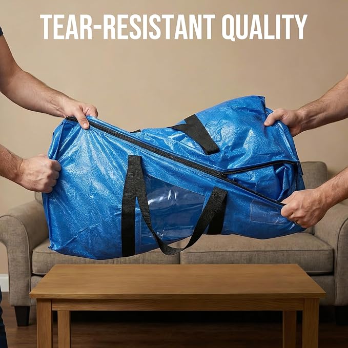 TAILI Extra Large Moving Bags, 10 Pack Blue Heavy Duty Totes - Image 7