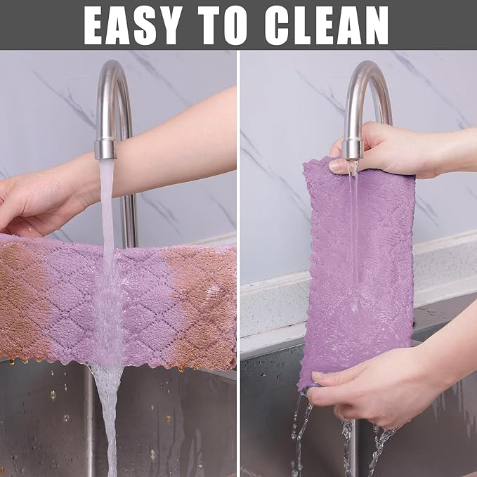 Homaxy 12 Pack Kitchen Cloths Dish Towels, Super Soft and Absorbent Dish Cloths - Image 7