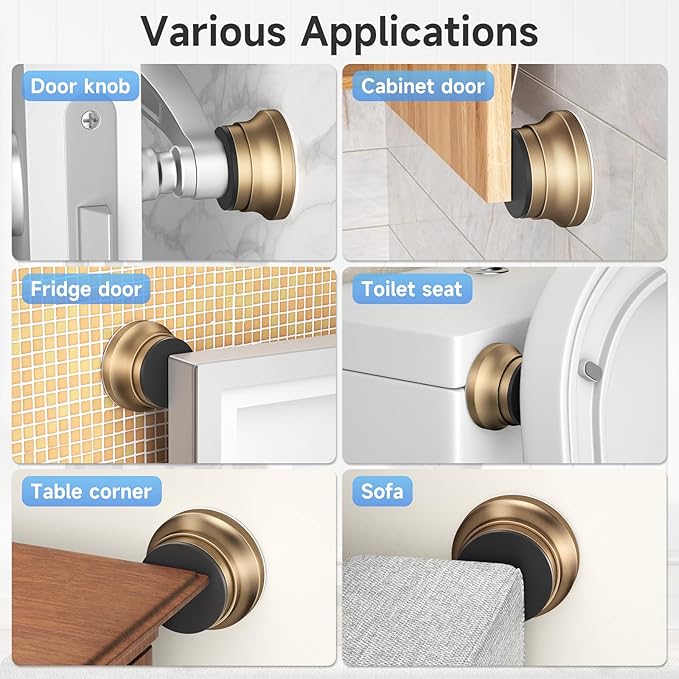 2PC Door Stoppers for Wall, 1.65 x 0.9 Inch Door Knob Wall Protector - Image 7