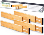 Utoplike 4 pcs Bamboo Kitchen Drawer Dividers Large, Adjustable Drawer - Image 4
