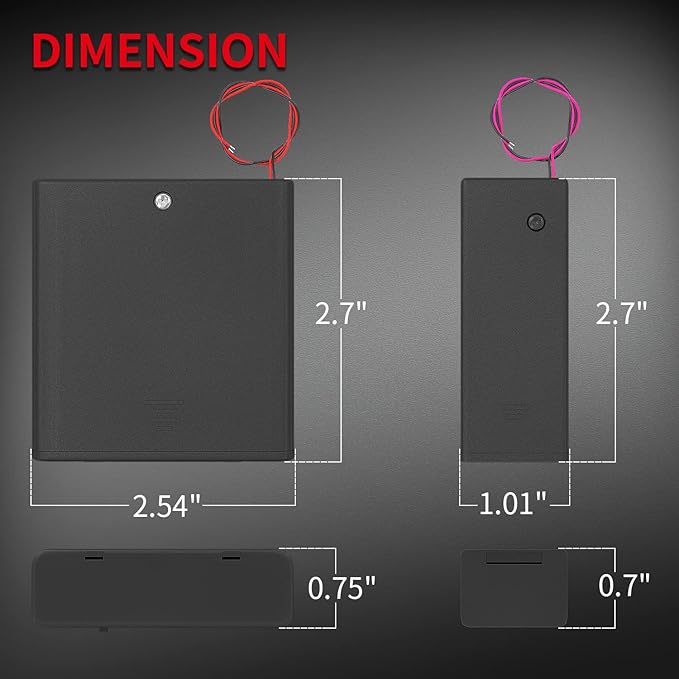 DAIERTEK AA Battery Holder Pack Single 1-4 AA Battery Holder - Image 2