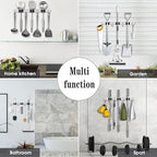 2 Pack 3 Racks and 4 Hooks Broom and Mop Holder Wall Mounted Garage Organizer - Image 7