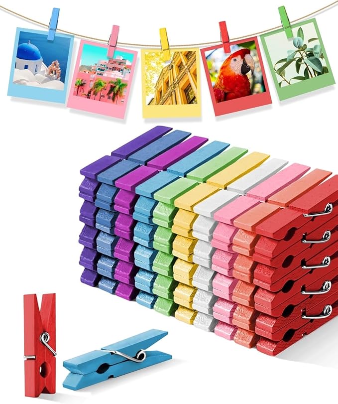 Mini Clothes Pins Wooden Colored Clothespins by SFSOONEAT