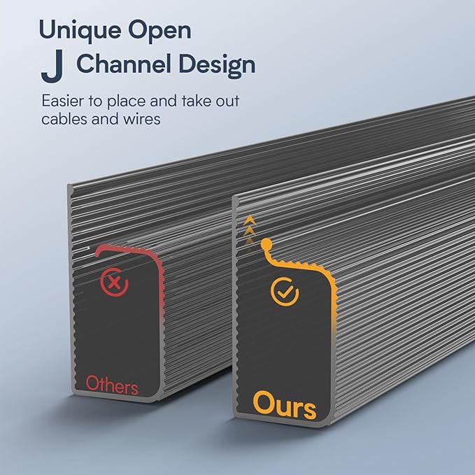 Delamu 62.8in Under Desk Cable Management, Safe & Tidy Cable Management Under - Image 3
