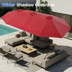 SUPERJARE 13FT Outdoor Umbrella for Patio, Double sided Pool Umbrellas with Fade Resistant Canopy, Large Table Umbrella for Deck, Market, Backyard - Burgundy - Image 4