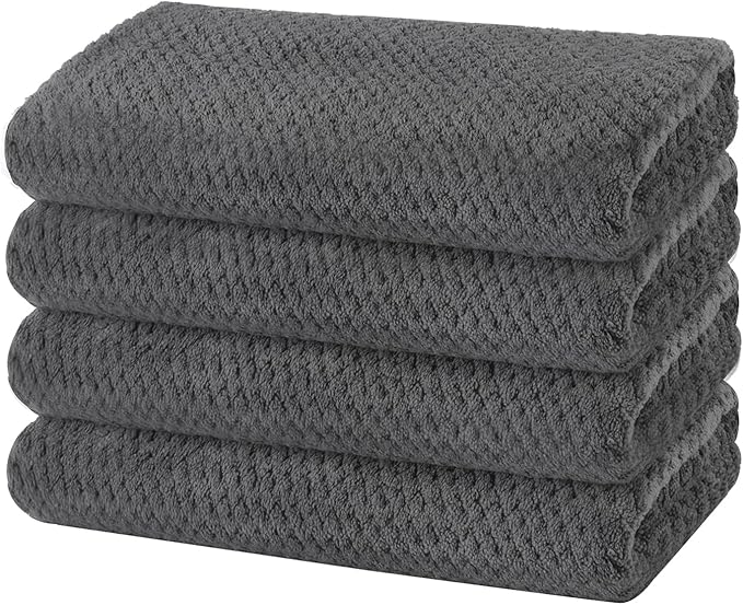 KinHwa Microfiber Hand Towels for Bathroom Soft and Absorbent Face Towels Grey by KinHwa