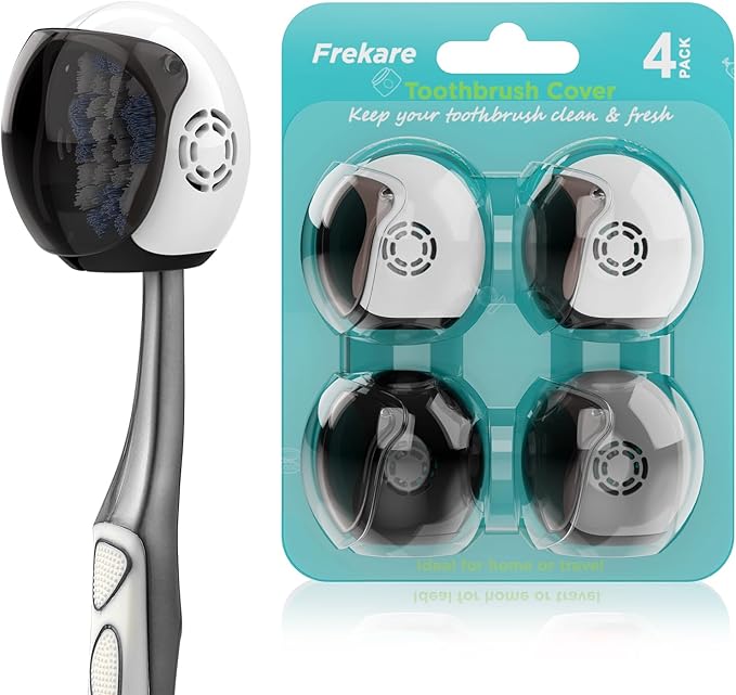 Helmet Toothbrush Covers Caps, Fits Most Manual and Electric Tooth Brushes by Frekare