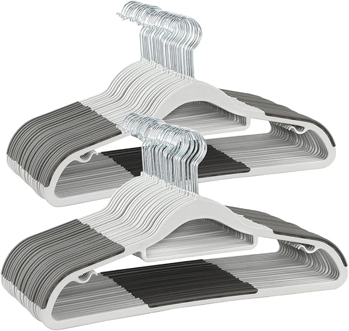 Finnhomy Bar Design Heavy Duty 50 Pack Plastic Hangers, Clothes Hangers by Finnhomy
