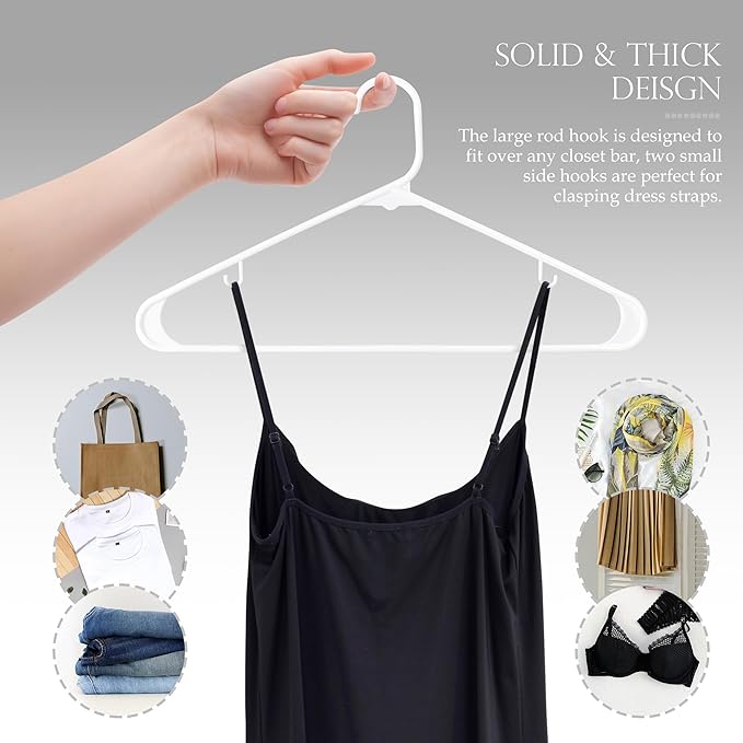 SUPER DEAL Plastic Hangers 100 Pack, Clothes Hangers - Image 3