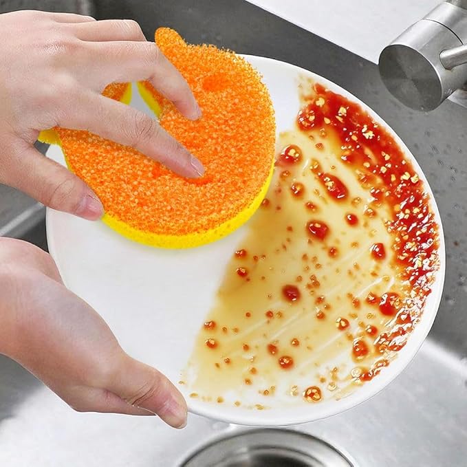 5 Pack Scrub Sponge, Dual-Sided Temperature Kitchen Sponge - Image 2