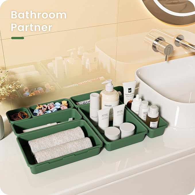 【】 【】 ArmyGreen Drawer Organizer, Makeup organizer - Image 2