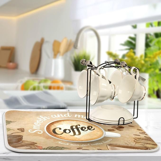 Super Absorbent Dish Drying Mat, Microfiber Fast-Drying Dish Mat, Kitchen Dish - Image 5