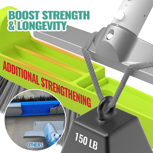 18" Pool Brush Head for Cleaning Swimming Pool Walls, Curved Ends - Image 2