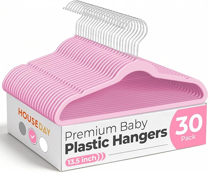 HOUSE DAY 13.5 Inch Kids Hangers 30 Pack by HOUSEDAY