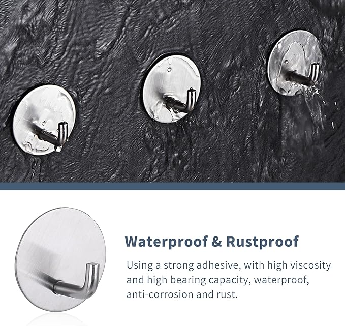 Adhesive Hooks Heavy Duty Waterproof in Shower Hooks - Image 3