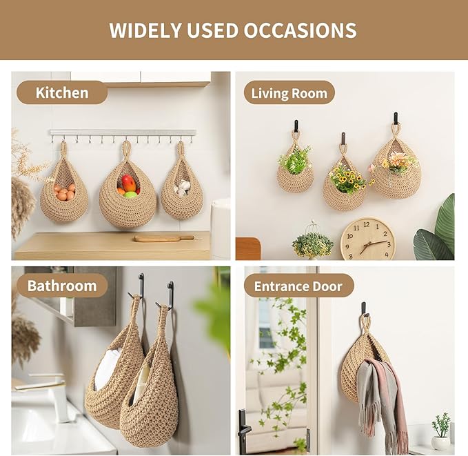 Boho Wall Hanging Fruit Baskets - Image 6