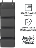 Joyful Moose Over the Door Hanging Organizer Closet Storage Bins Grey - Image 2
