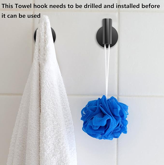 Towel Hooks Bathroom Coat Robe Wall Hook Heavy Duty Door Hanger Towel Robe - Image 4