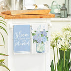 Artoid Mode Blue Hydrangea Motto Spring Kitchen Towels Dish Towels, 18x26 Inch - Image 4