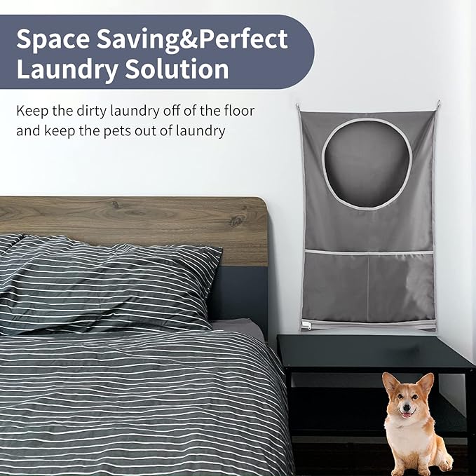 Hanging Laundry Hamper, Over The Door Laundry Hamper, Hanging Laundry Bag - Image 4