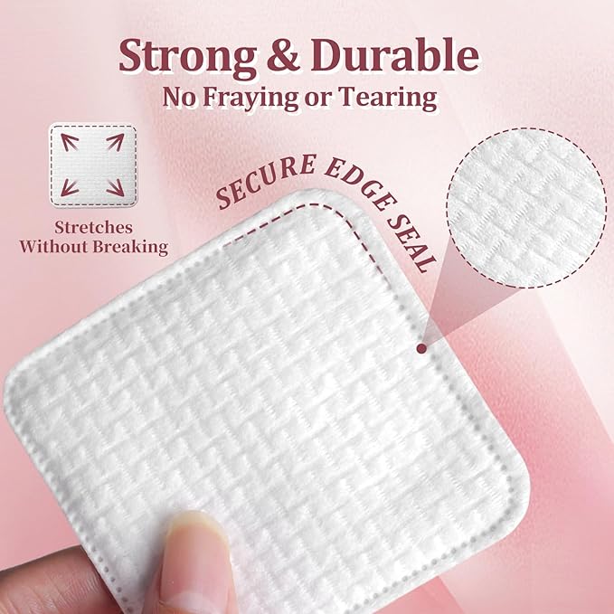 Large Soft Cotton Pads for Face- Lint-Free, Pressed Seam Design, Gentle on - Image 4