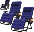 Suteck Zero Gravity Chair Set of 2, Reclining Camping Lounge Chair w/Removable Cushion, Upgraded Lock and Cup Holder, Reclining Patio Chairs Folding Recliner for Indoor and Outdoor by Suteck