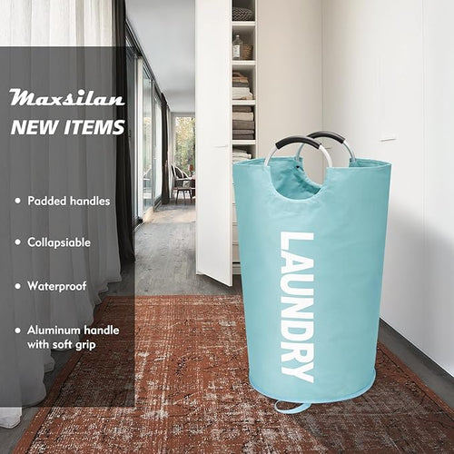 125L X-Large Laundry Basket, Freestanding Tall Clothes Hamper, Collapsible - Image 2