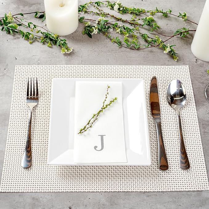 Luxenap 15.8 X 7.9 Inch Linen-Feel Guest Towels, 50 Lettered Hand Towels - Image 4