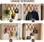 WGFKVAS Hat Rack for Wall with 14 Hooks, Solid Wooden, Expandable Coat Rack - Image 8