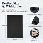 6 Pack Rubber Bar Mats for Countertop 18x12 Inch Black Silicone Coffee Bar Mats - Image 3