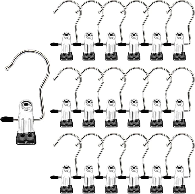 Boot Hangers Clips, 100 Pack Black Laundry Hooks Hanging Clips Clothes Pins by MECHEER